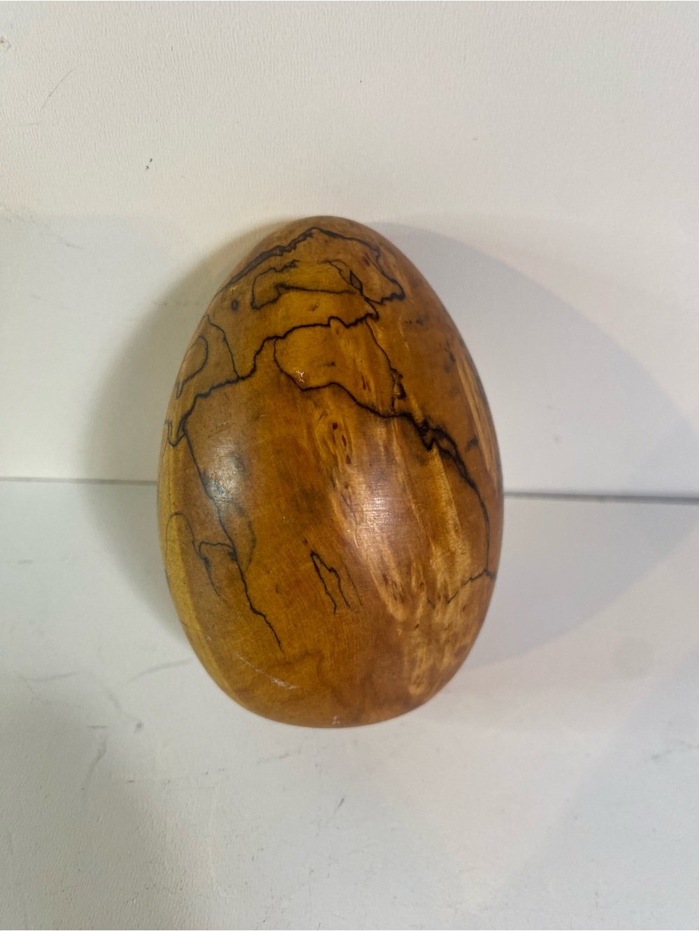 Spalted Wooden Egg 4” Height - Picture 5 of 8